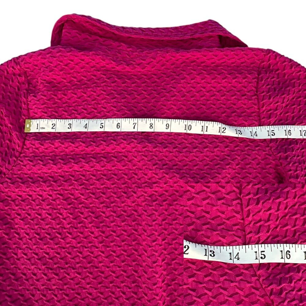 Lane Bryant Textured 3/4 Sleeve Collared Tunic Blouse Plus Size 14/16 Hot Pink - Picture 14 of 14